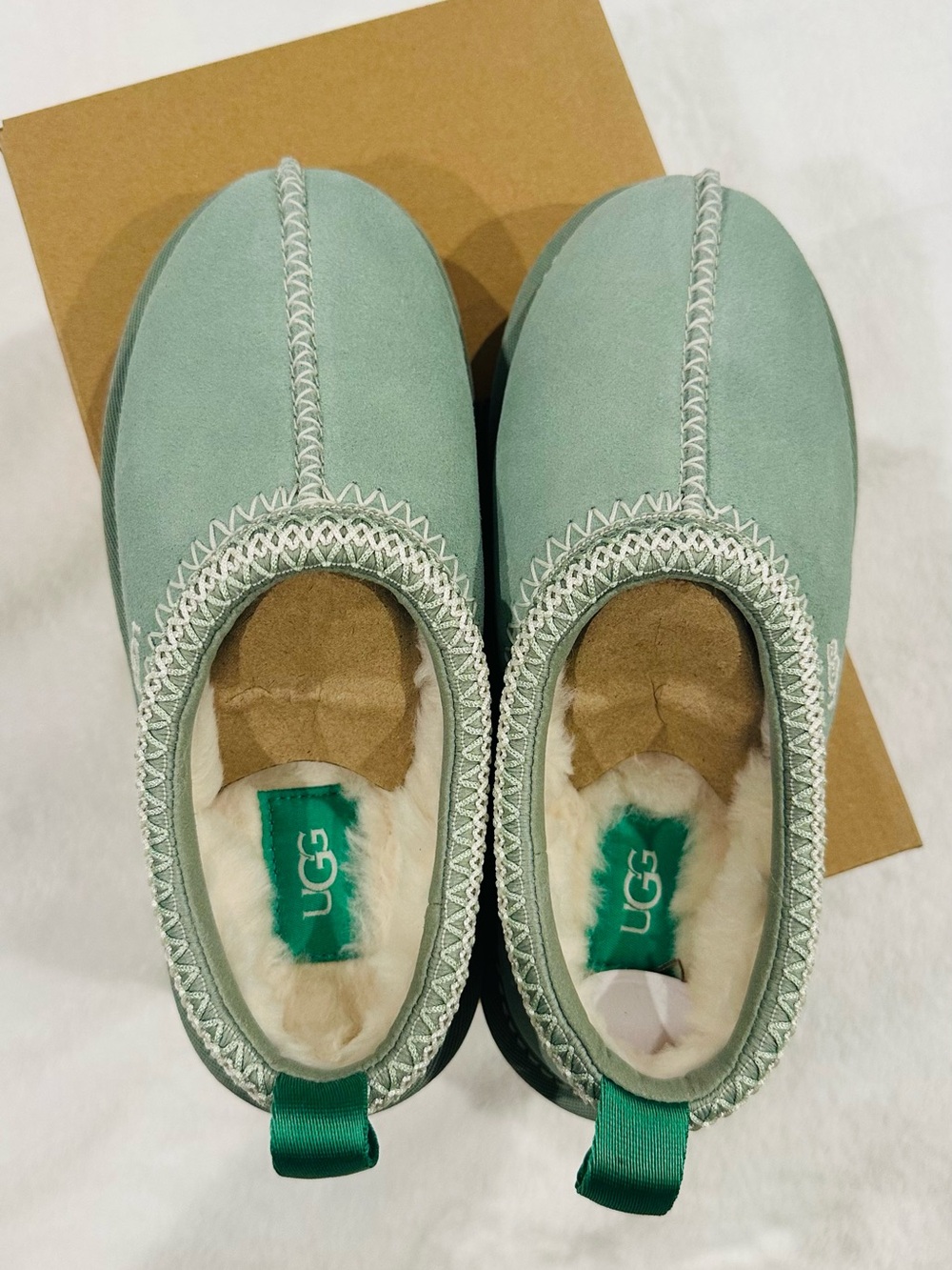 NWT UGG Women's Ankle Boots Booties in Cream and Sage Green Mint Green